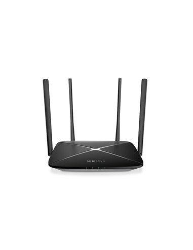 Wireless Router MERCUSYS AC12G / AC1200 Dual Band / Wi-Fi5 / Gigabit / 1WAN+3LAN / 4 external antennas