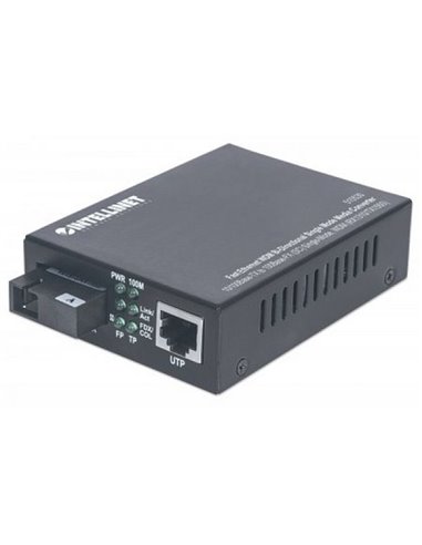 Fast Ethernet Media Converter WDM (1x10/100Base-TX , 1x100Base-FX), 10km, 1550/1310 nm, DC 48V: