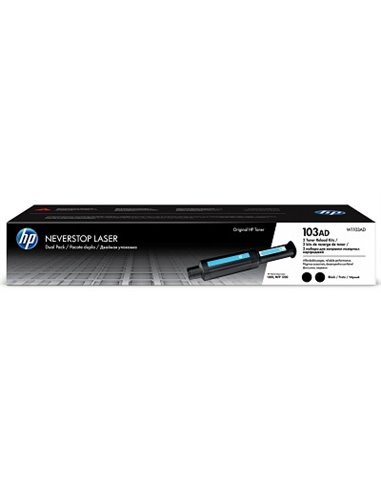 HP 103AD (W1103AD), Original Neverstop Toner Reload Kit, 2 pcs, Black, 5000 pages for NeverStop series.