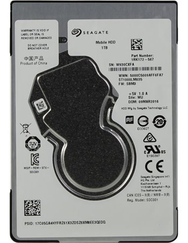 2.5” HDD 1.0TB Seagate ST1000LM035, Mobile HDD™, 5400rpm, 128MB, 7mm, SATAIII