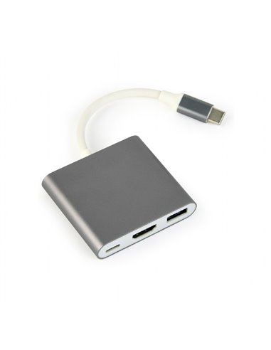 Adaptor Multiport Gembird A-CM-HDMIF-02-SG/ USB-C/ 1xUSB-A/ 1xUSB-C/ HDMI