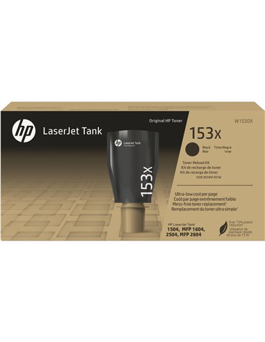 HP 153X (W1530X) Black High Yield Toner Reload Kit for LaserJet Tank 1502w, 2502dw, 1602w, 2602dn, 2602sdn, 2602sdw, 5000 p.