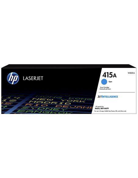 HP 415A (W2031A) Cyan Original LaserJet Toner Cartridge for HP M454dn/dw, M479dw/fdn/fdw/fnw, 2100 p.