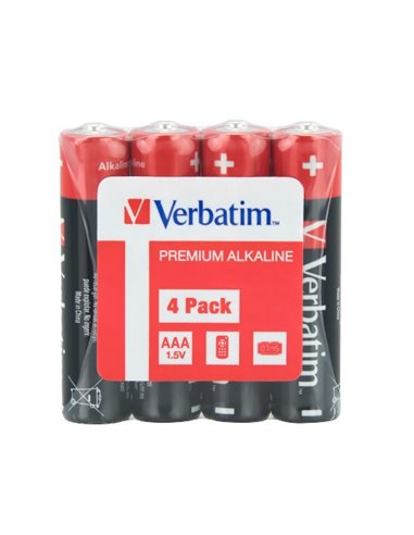 Verbatim Alcaline Battery AAA, 4pcs, Pack Shrink