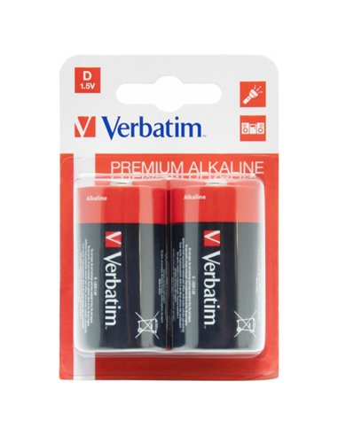 Verbatim Alcaline Battery D, 2pcs, Blister pack