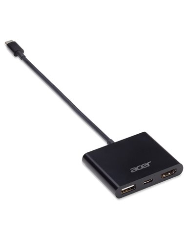 ACER 3 IN 1 USB-C GEN1 TO PD, HDMI, USB(A) DONGLE, BLACK (BULK PACK)