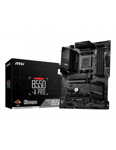 MSI B550-A PRO, Socket AM4, AMD B550, Dual 4xDDR4-4400+, APU AMD graphics, HDMI, DP, 2xPCIe4.0 X16, 6xSATA3, RAID, 2xM.2 Gen4...