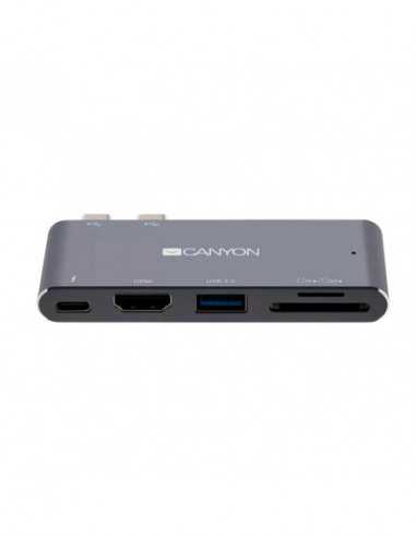 Cuplare și conectare Docking Station Canyon DS-5 5-in-1 1xThunderbolt 3 1xUSB 3.0 1xHDM 1xSD 1xTF