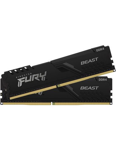 16GB (Kit of 2*8GB) DDR4-3600 Kingston FURY® Beast DDR4, PC28800, CL17, 1.35V, Auto-overclocking, Asymmetric BLACK low-profi...