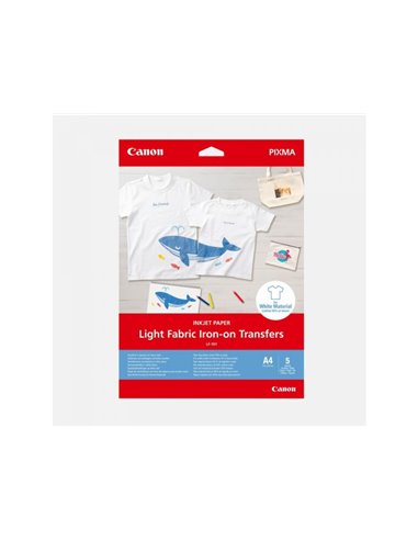Transferuri termice din tesatura usoara Canon LF-101 (4006C002AA) / 0.170mm / 160 g/m2 / A4 5 Sheets for Pixma -G/TS series.