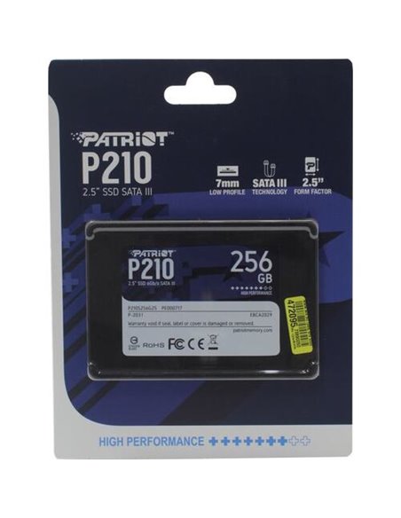 2,5” SSD Patriot P210 256GB