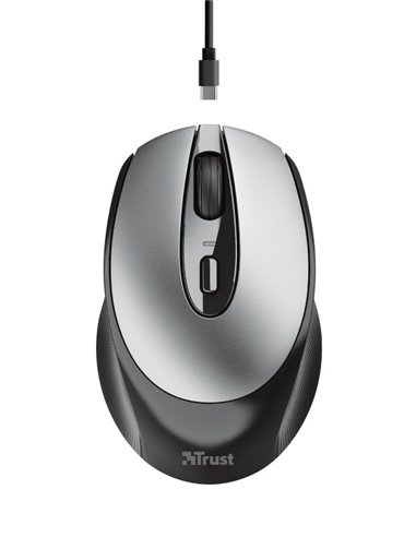 Trust Zaya Wireless Rechargeable Optical Mouse, 2.4GHz, Nano receiver, 800/1600 dpi, 4 button, USB, Black