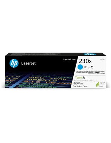 HP 230X Cyan Toner 5,500 pages for HP Color LaserJet Pro 4203dn, HP Color LaserJet Pro 4203dw, HP LaserJet Pro MFP 4303dw, H...