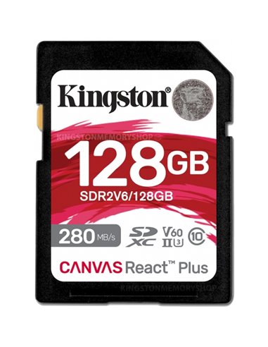 Card de memorie SD Kingston Canvas React Plus V60/ UHS-II/ 280MBps/ 128GB