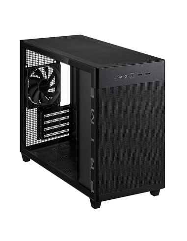 Carcasa ASUS PRIME AP201 Tempered Glass/ noPSU / 1x120mm / mATX / Black