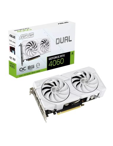 Placa video ASUS Dual GeForce RTX 4060 EVO WHITE OC Edition / 8GB / GDDR6 / 128bit