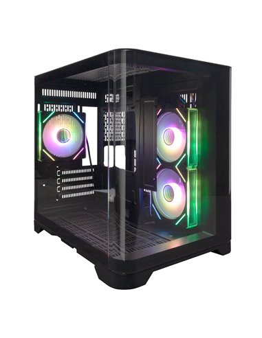 Carcasa Gaming 1STPLAYER UV5 / no PSU / Side-Window / 3x120mm / mATX / Black