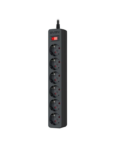 Surge Protector SVEN SF-06E/ 6 Sockets/ 2300W/ 1.8m/ Black