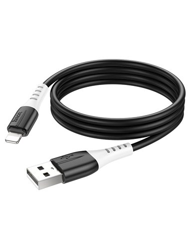 Кабель USB на USB-C Lightning HOCO X82 / 1m / Silicone / up to 2.4A / Black