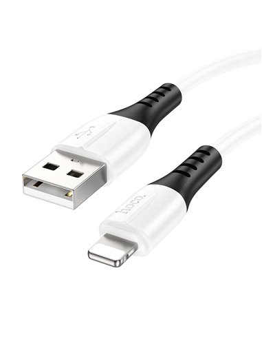 Cablu USB la Lightning HOCO X82 / 1m / Silicone / up to 2.4A / White