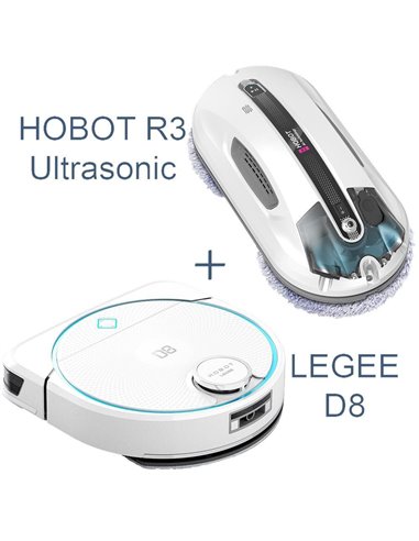 Set Robot aspirator HOBOT Legee D8 + Robot de curatare a geamurilor HOBOT R3