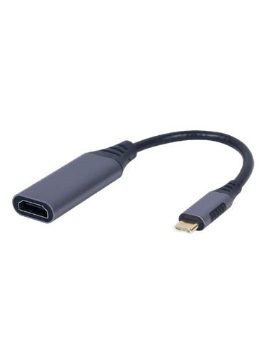 Видеокабель Cablexpert A-USB3C-HDMI-01, USB Type-C (M) - HDMI, 0,15м, Серый