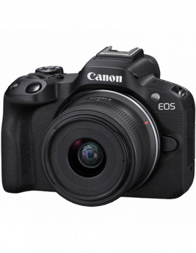 Aparate foto fără oglindă DC Canon EOS R50 Black amp- RF-S 18-45mm f4.5-6.3 IS STM KIT