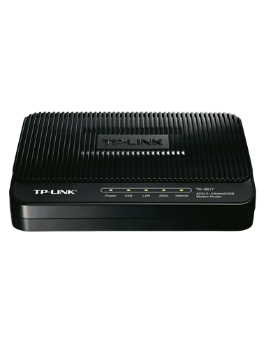 ADSL Модем TP-LINK TD-8817, ADSL/ADSL2/ADSL2 + до 24 Мбит/с, Чёрный