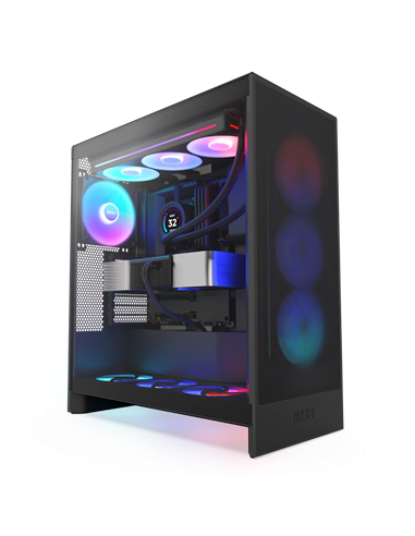 Carcasă PC NZXT H7 Flow RGB, Midi-Tower, Fără PSU, Negru