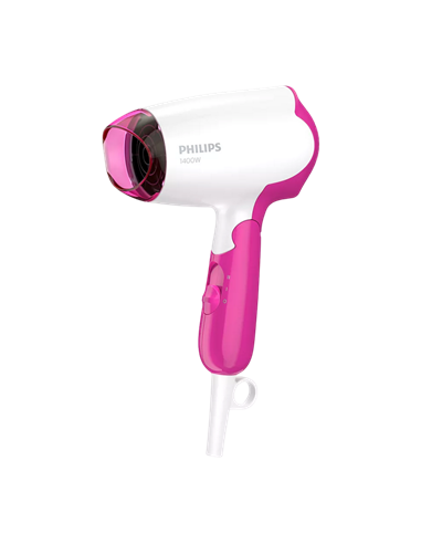 Uscător de păr compact Philips DryCare Essential BHD003/00, 1400 W, Alb | Roz