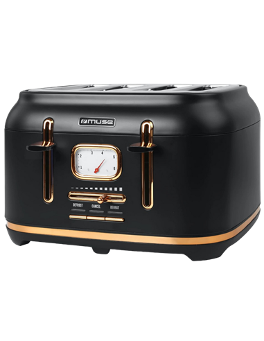 Toaster MUSE MS-131 BC, Negru | Auriu