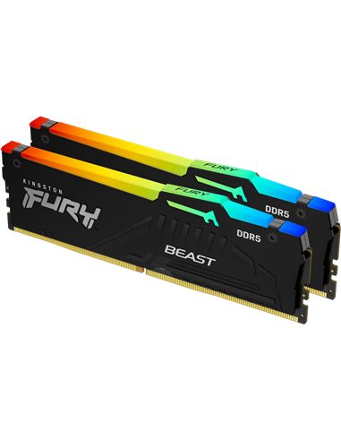 Memorie RAM Kingston FURY Beast RGB, DDR5 SDRAM, 6000 MHz, 16GB, KF560C40BBAK2-16