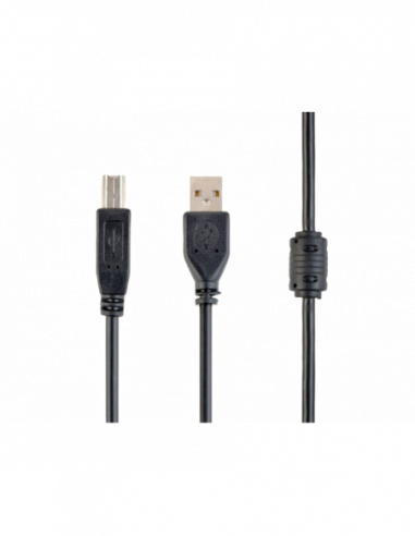 Кабели USB, периферия Cable USB- AMBM- 3.0 m- Retail pack- Cablexpert- Black- CCFB-USB2-AMBM-3M