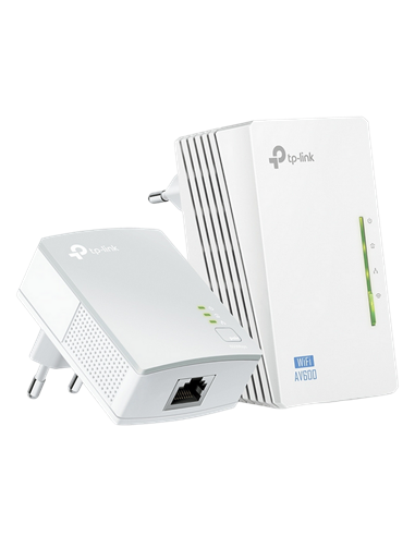 Wi-Fi + Powerline adapter TP-LINK TL-WPA4220 KIT, AV600, 600 Mbps, Alb