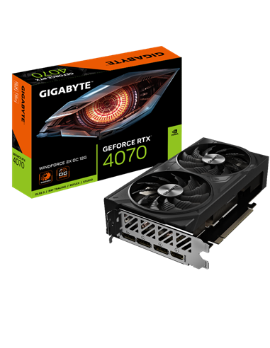 Видеокарта Gigabyte GV-N4070WF2OC-12GD, 12ГБ GDDR6X 192бит