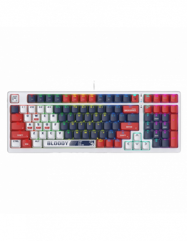 Игровые клавиатуры Bloody Gaming Keyboard Bloody S98 Sports- Mechanical- BLMS Switch Red- Double-Shot Keycaps- USB- Navy