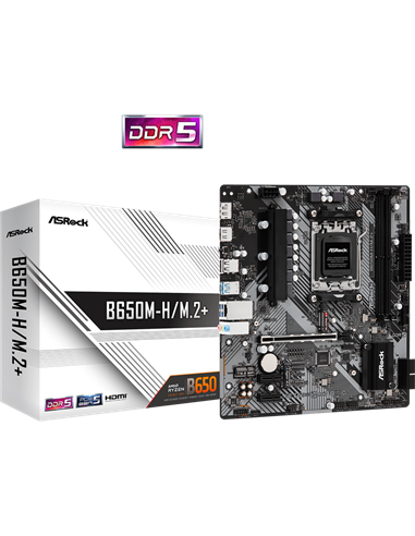 Материнская плата ASRock B650M-H/M.2+, AM5, AMD B650, Micro-ATX