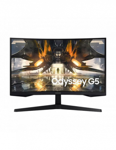Monitoare pentru jocuri 27 SAMSUNG Odyssey G5 S27AG550E Black Curved-VA 2560x1440 FreeSync165Hz 1ms MPRT 300cd HDR DP+HDMI