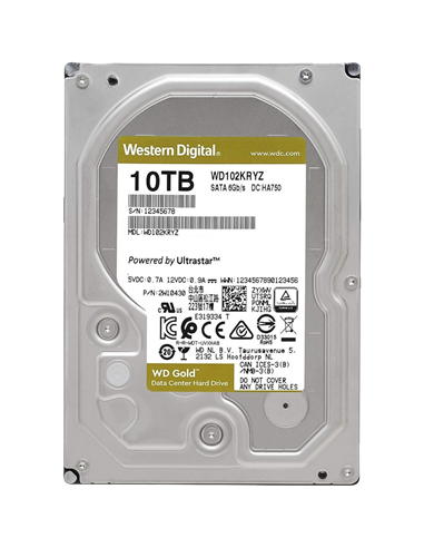 Жесткий диск Western Digital WD Gold, 3.5", 10 ТБ <WD102KRYZ>