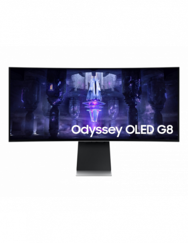 Monitoare pentru jocuri 34 SAMSUNG Odyssey G8 S34BG850 Black OLED 3440x1440 175Hz FreeSync 0.03msGTG 250cd HDR miniDP+mHDMI