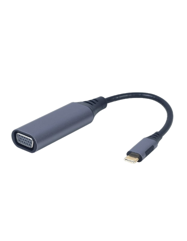 Видеоадаптер Cablexpert A-USB3C-VGA-01, USB Type-C (M) - VGA D-Sub (F), 0,15м, Серый