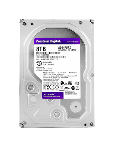 Жесткий диск Western Digital WD Purple, 3.5", 8 TБ <WD84PURZ>