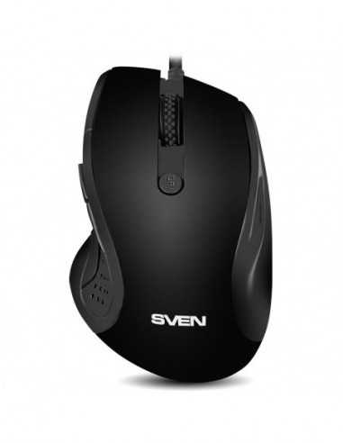 Mouse-uri SVEN SVEN RX-113, Optical Mouse, 5+1 buttons, 800 - 2000dpi, USB, 1.5m, Black
