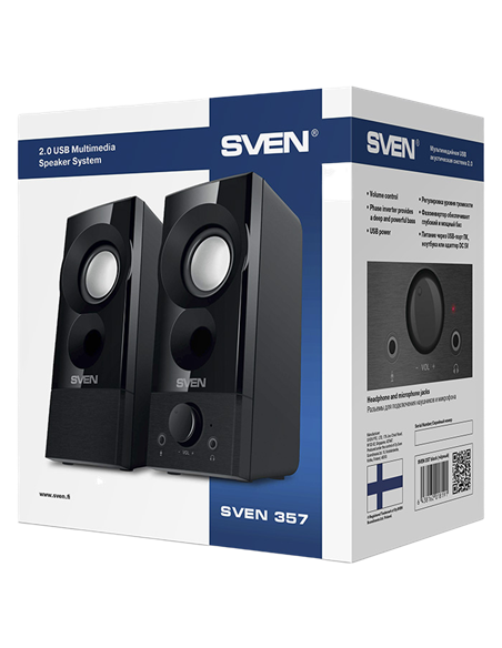 Boxe pentru calculator 2.0 SVEN "357", Negru Boxe pentru calculator 2.0 SVEN "357", Negru