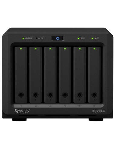 Сетевое хранилище SYNOLOGY DS620slim, Чёрный