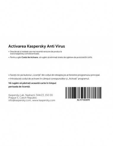 Kaspersky Kaspersky Anti-Virus Eastern Europe Edition. 5-Desktop 1 year Renewal License Pack, Card