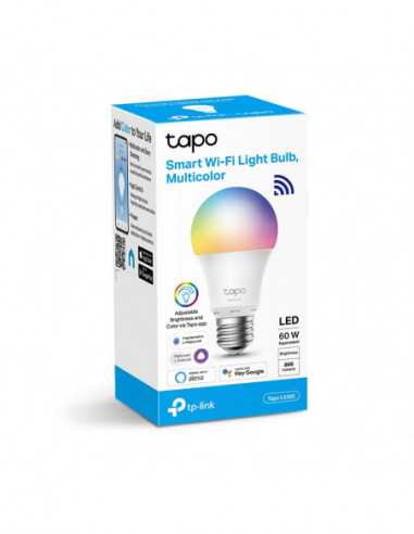 Smart освещение LED Bulb TP-LINK Tapo L530E, Smart Wi-Fi RGB LED Bulb E27 with Dimmable Light, RGB, Color Temperature 2500K-650