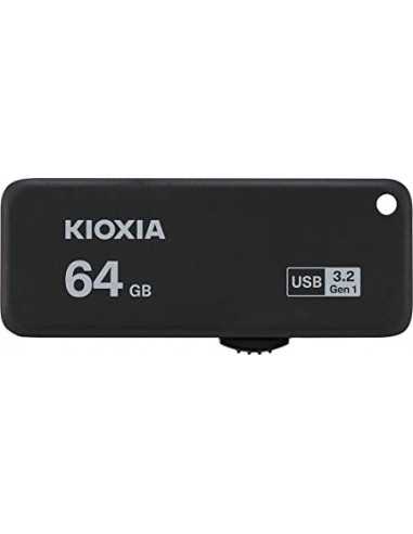 Unități flash USB 64GB USB3.2 Kioxia (Toshiba) TransMemory U365 Black, Plastic, Capless, Sliding retractable design (Read 150 M