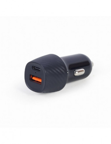 Селфи-палки с Bluetooth USB Car Charger - TA-U2QC3-CAR-02, 2-port USB car fast charger, Type-C PD, 18 W, black
