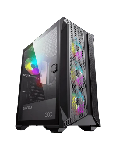 Carcasă PC Gamemax Brufen C1, Midi-Tower, Fără PSU, Negru